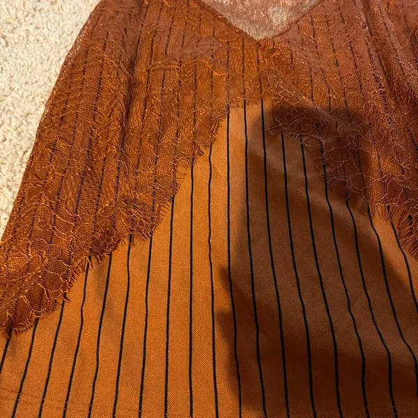 ZARA Orange and black lace striped spaghetti strap top never worn - Image 4