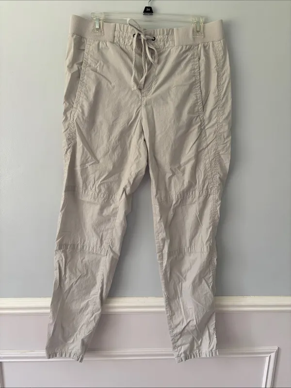 Lou & Grey 100% Cotton Utility Jogger Pants Size Medium Neutral Beige Gorpcore - Image 2