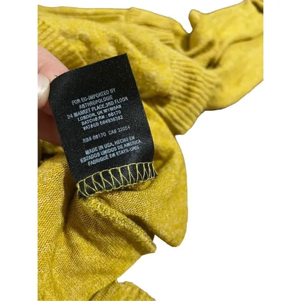 Anthropologie Postage Stamp marigold yellow‎ turtleneck sweater size medium - Image 4