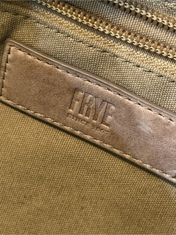 Frye Melissa Tote Shoulder Bag Distressed Tan Leather Boho Gypsy Hippy - Image 8