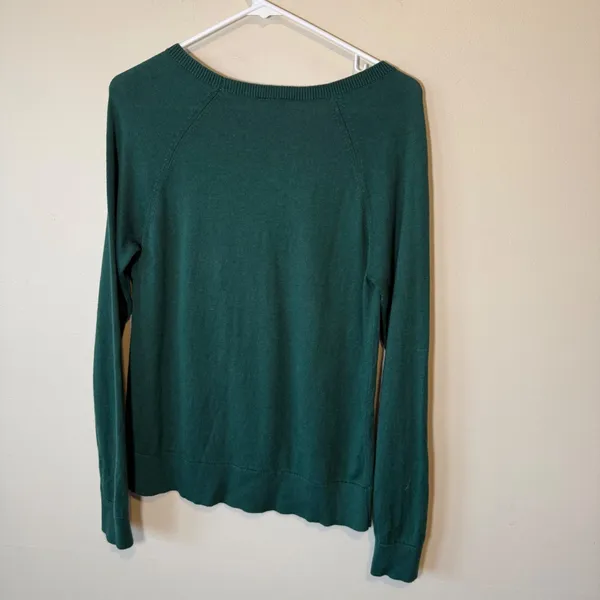 Womens Cotton Blend Sweater M Green Fox Terrier Dog Graphic Preppy Heritage - Image 4
