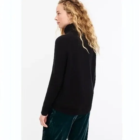 J. CREW Turtleneck Sweater Supersoft Yarn Solid Black Wool Alpaca Knit X-Small - Image 8