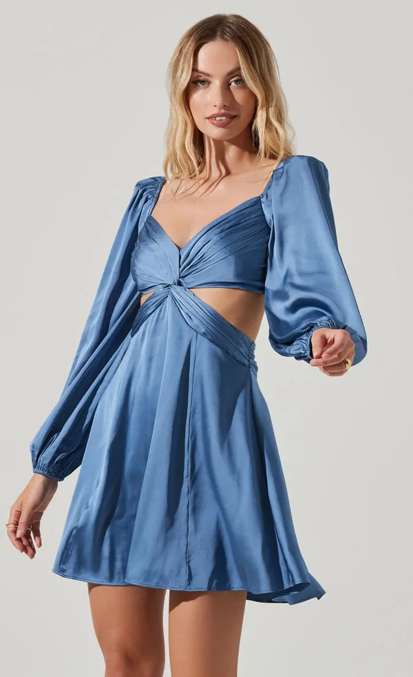 ASTR The Label Anamaria Mini Dress Blue - Image 2