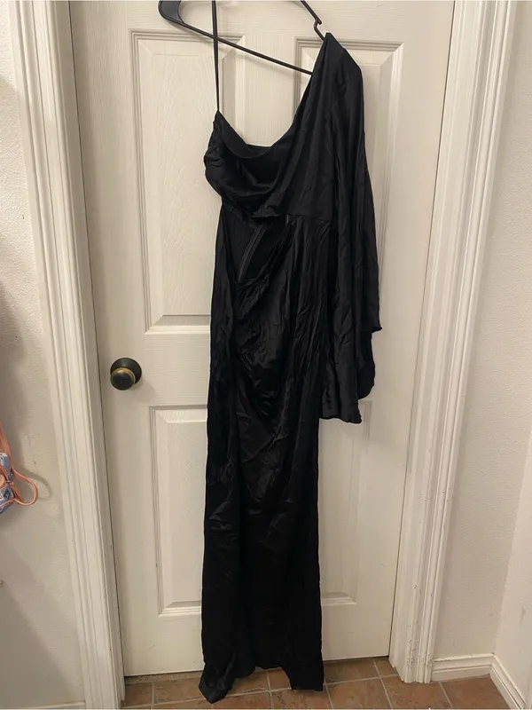 Michael Costello X Revolve Kamaria Gown Black One-Shoulder Cutout Maxi Dress - Image 5