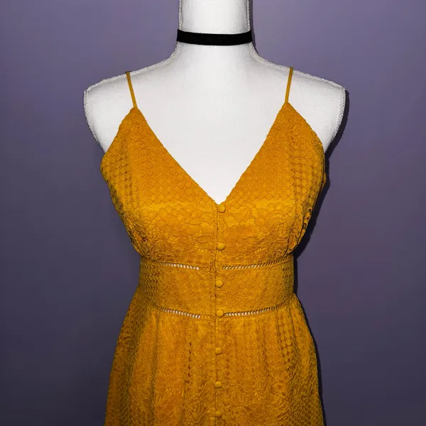 NWT Gianni Bini Mustard Lace Boho Dress - Image 3