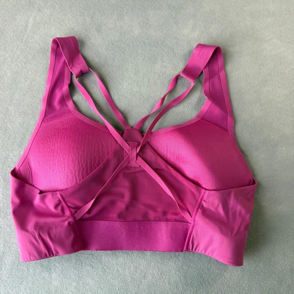 Move Theology Womens Strappy Racerback Sports Bra Magenta Pink Size S - Image 2