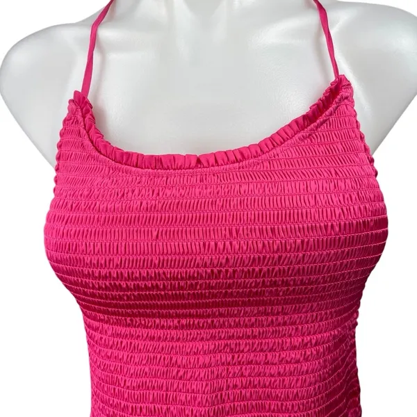 Free People Right On Time Pink Sleeveless Smocked Cami Camisole Crop Tank Top M - Image 9