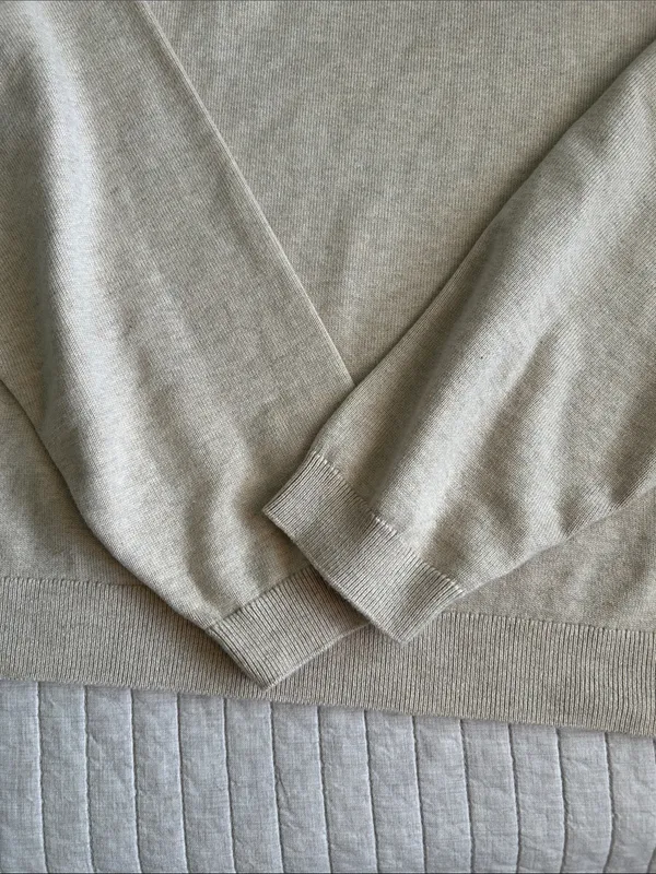 J. Crew Drop-shoulder oatmeal classic crew cotton boxy pullover sweater XL - Image 6