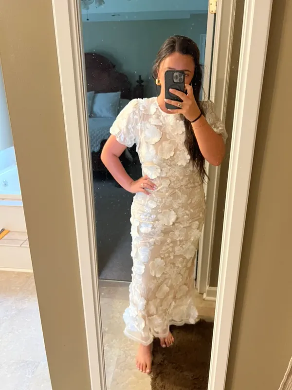 White Floral Dress - Image 4