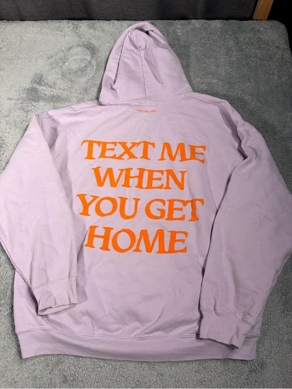 Lonely Ghost Lavender Pullover text me when you get home Hoodie XL - Image 10