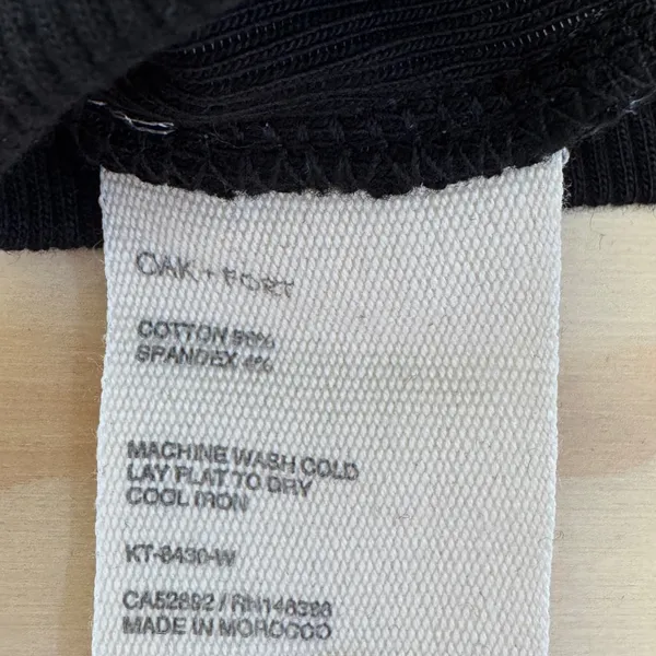 Oak + Fort Refined Black Ribbed Knit Criss Cross Halter Top KT-8430-W Lg Stretch - Image 5