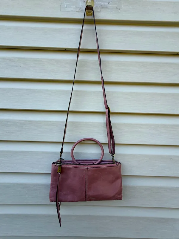 HOBO Sable Pink Genuine Leather Convertible Crossbody Top Handle Satchel Bag - Image 3
