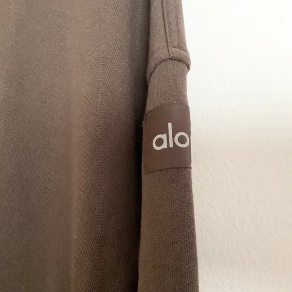 Alo Yoga Hazy Mock Neck Pullover Expresso S - Image 3