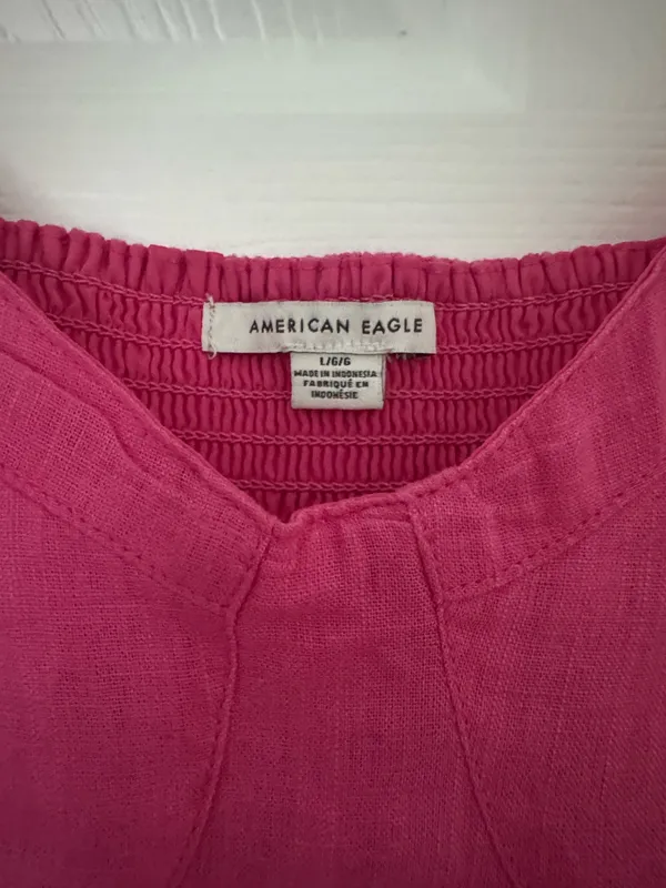 American Eagle Pink Linen Top - Image 2