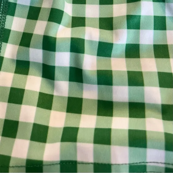 NEW Antonio Melani 5" Bike Shorts High Waisted Size XS Green White Plaid - Image 4