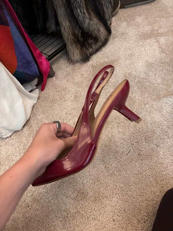Burgundy Kitten Heels - Image 3
