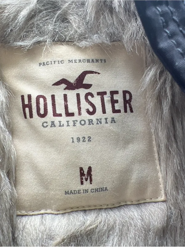 Hollister Womens Pacific Merchants Faux Fur Hooded Parka Jacket Y2K Style|Size:M - Image 13