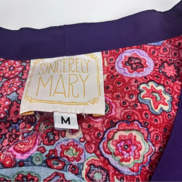 Anthropologie Sincerely Mary Womens SZ Medium Purple Long‎ Sleeve Tunic Top Boho - Image 2