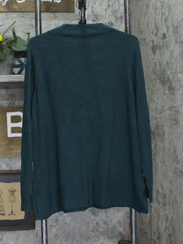 NEW Joan Rivers Wardrobe Builders Funnel Neck Long Sleeve Sweater Green XL - Image 2