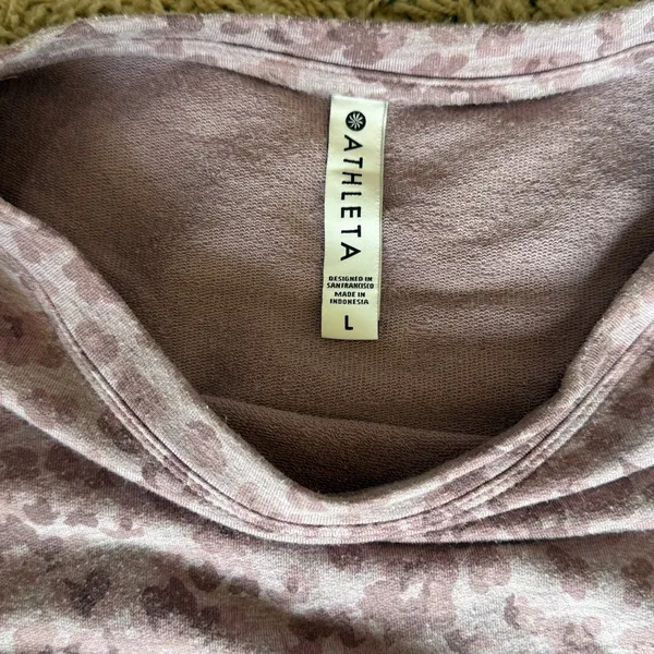 Athleta Studio To Street Print Sweatshirt Women’s Sz Large In Flora Mauve - Image 2