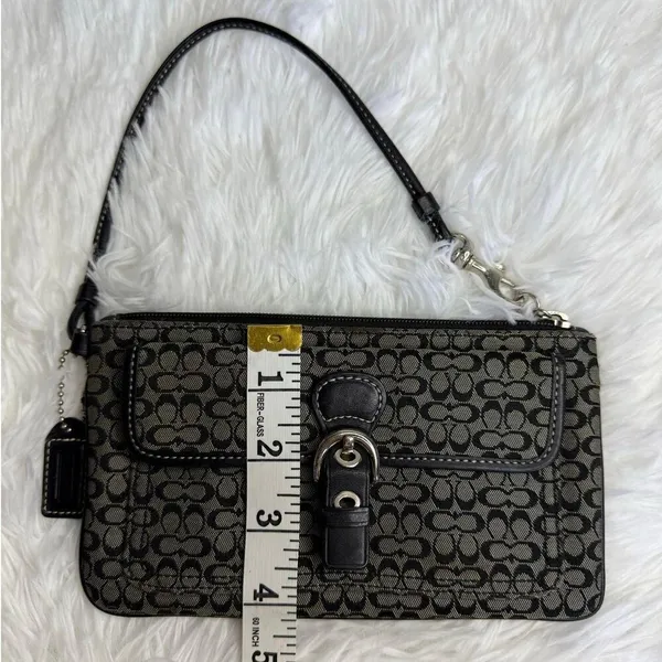 COACH y2k Soho Black Signature Canvas Wristlet - Image 10