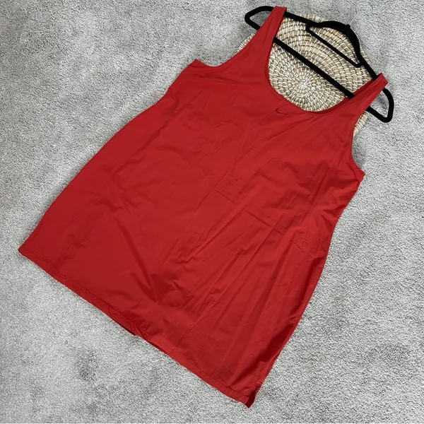 Nike Womens Bliss Luxe Training Dress Sleeveless Built in Short Tennis Orange 1X - Image 3