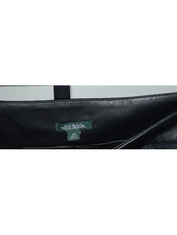 Wild Fable Black Faux Leather Mini Skirt Women's XXL Zip-Up Vegan Leather - Image 3