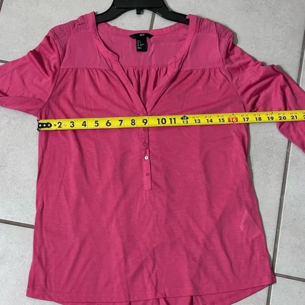 H&M Women Casual 3/4‎ Sleeve Pink Blouse Size S. - Image 7