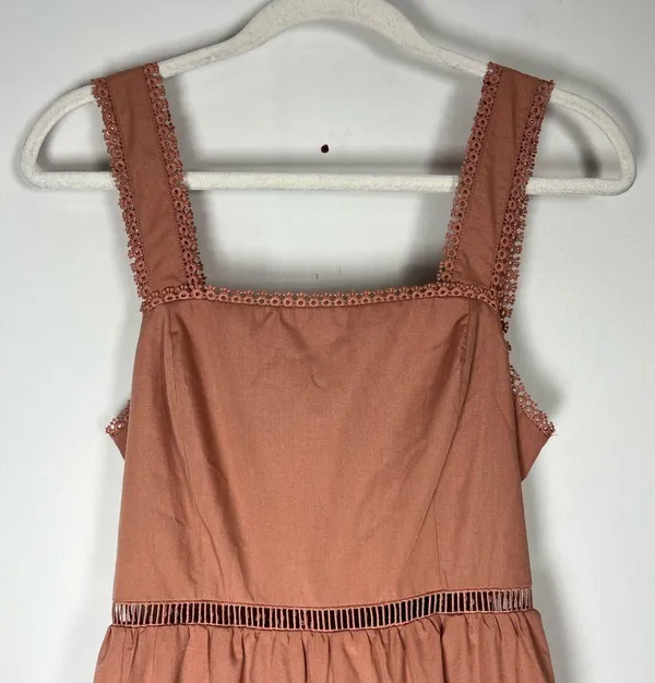 By The River NWT Tiered Tie Back Maxi Dress With Crochet Inset Detail Sz S - Image 2