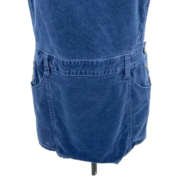 Free People Corduroy Overall Mini Dress Navy‎ Blue Size 4 - Image 5