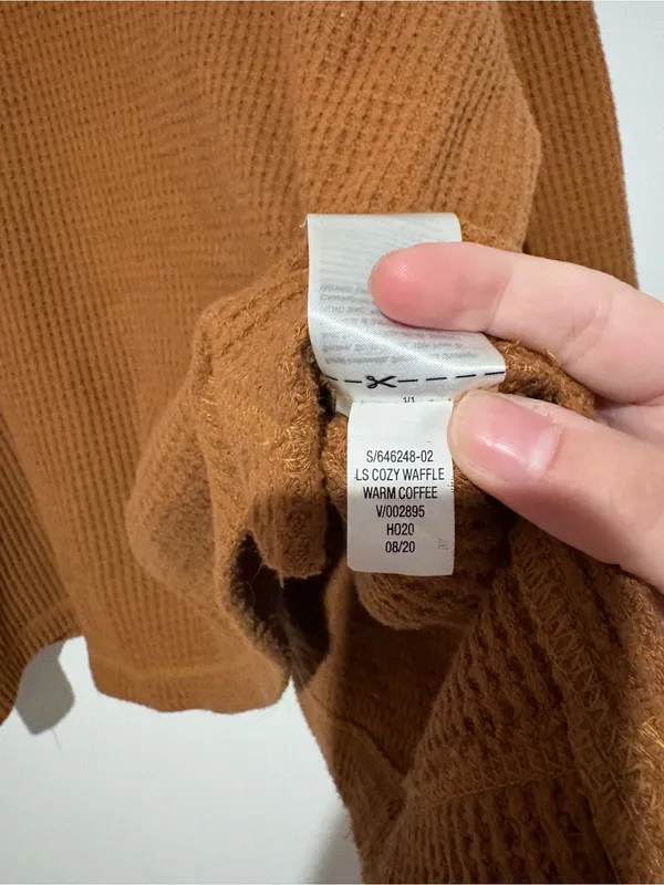 Old navy cozy waffle cowl neck long sleeve‎ warm coffee brown size large - Image 7