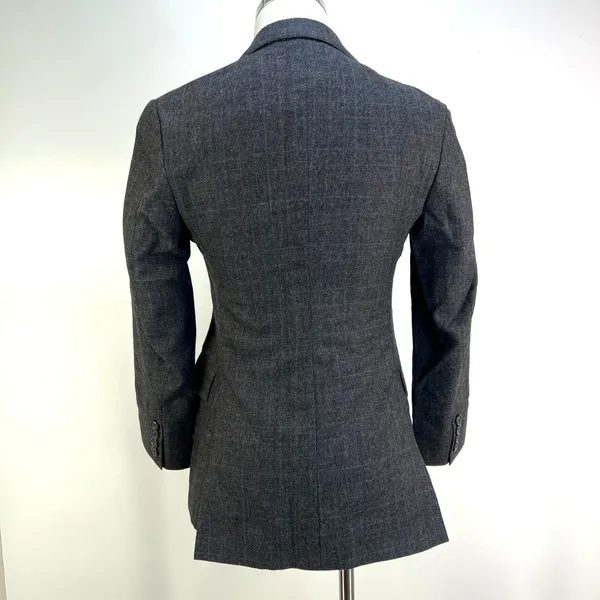 Polo Ralph Lauren Plaid Blazer Vintage Wool Gray USA Made - Image 12