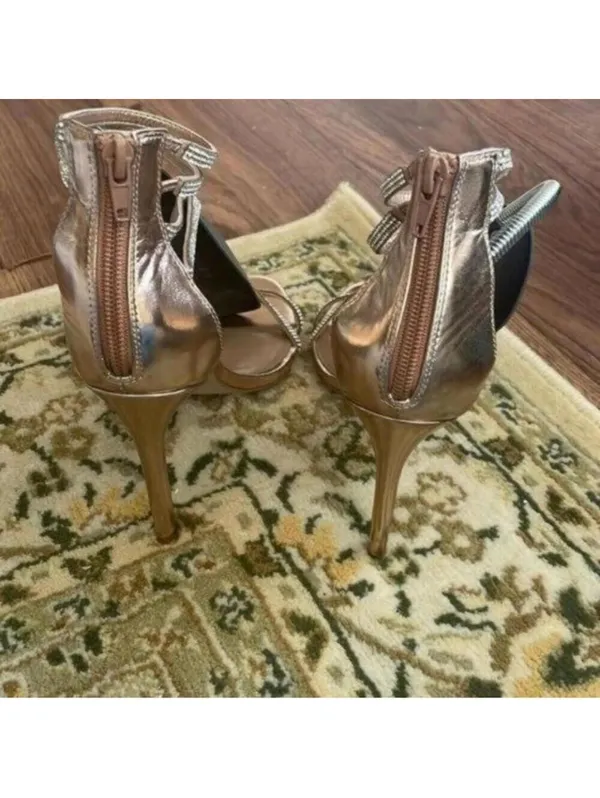 Steve Madden Sweetest Copper and Rhinestone Formal Wedding High Stiletto heels - Image 5