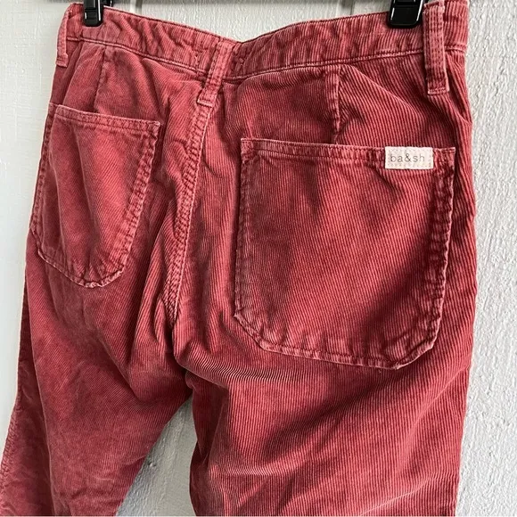 BA&SH Corduroy Maroon‎ Pants Sally Boyfriend Tapered Leg Size 26 - Image 8