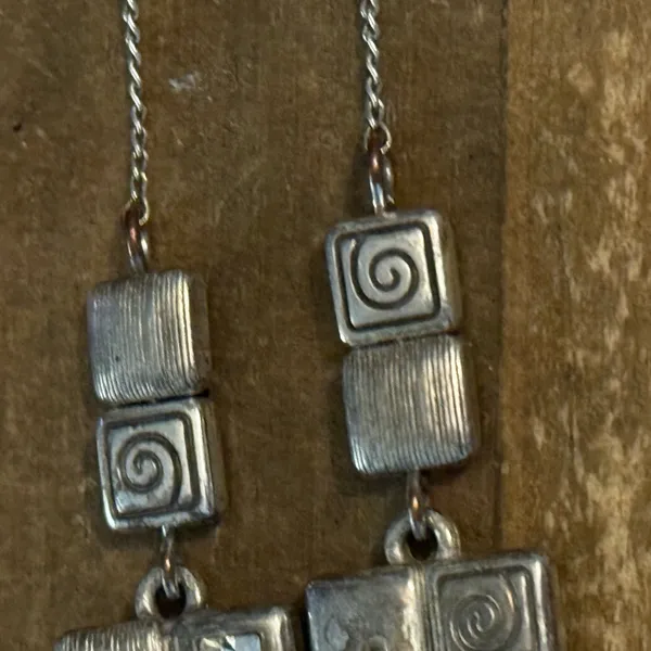 Brighton Ravenna long silver tone station tile necklace - Image 6