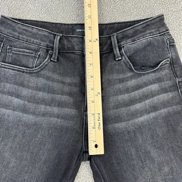 Driftwood Jeans Womens Size 27‎ Black Colette Snake Print Stripe Raw Cuff Crop - Image 12