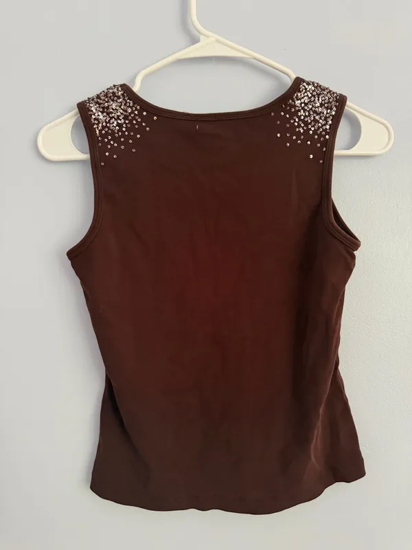 Vintage Sequin Top Brown - Image 2