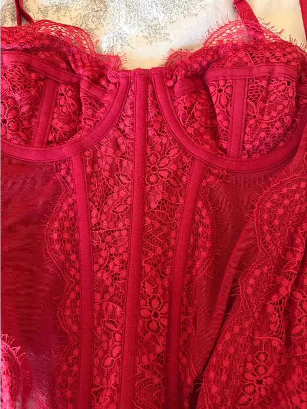 Out From Under Urban Outfitters Red Corset Small - Image 2