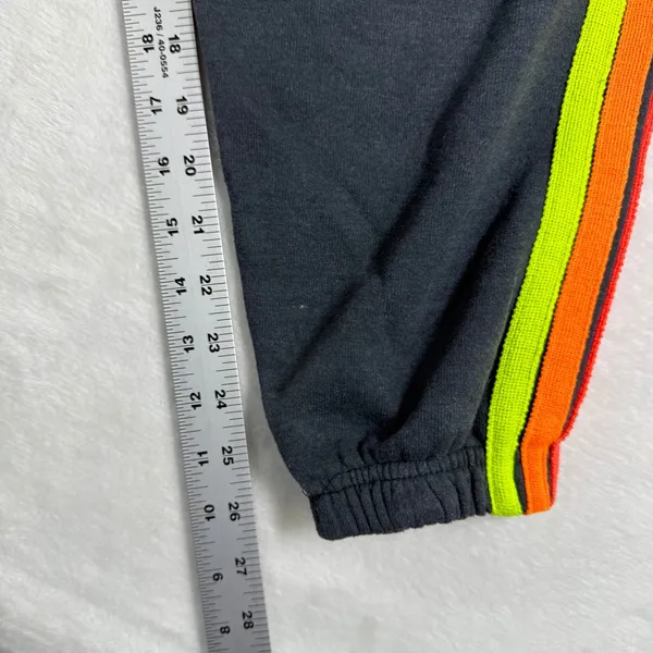 Aviator Nation Charcoal Gray Rainbow Stripe Sweatpants Joggers Womens Size‎ S - Image 9