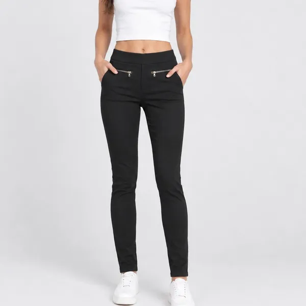 Generation Love Skinny Pants Pull On Travel Black Ankle Zipper Size XS - Image 2