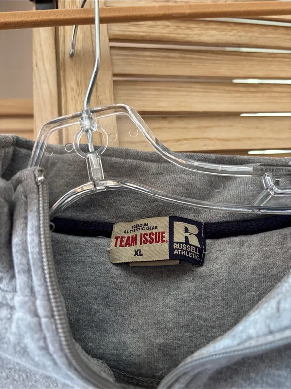 Russell Athletic Light Gray Quarter-Zip Sweatshirt XL - Image 3