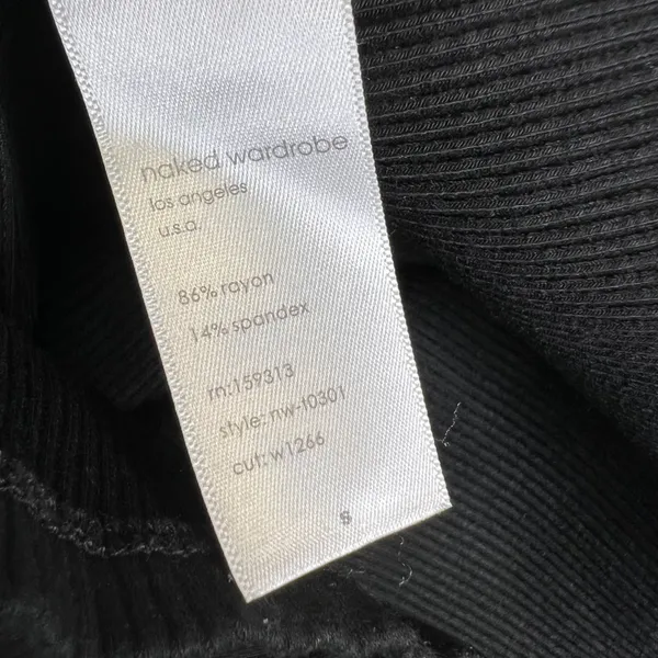 Naked Wardrobe Crop Ribbed Tank Top Small Black - Image 7