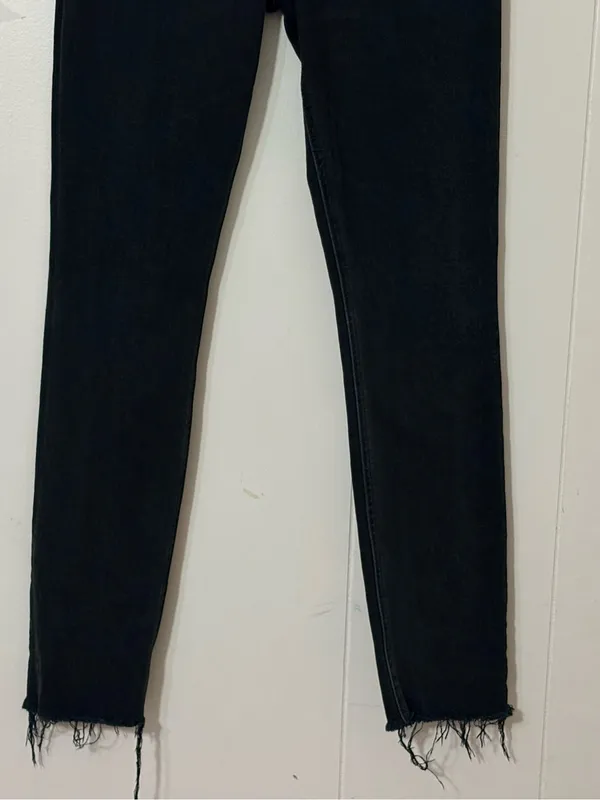 Reformation Stretch Button Fly High Rise Jeans Argentine Black 25 - Image 5