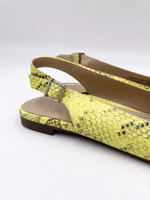 Vionic Jade Slingback Mules Yellow Leather Snakeskin Women's Size 8 Pointed Toe - Image 3