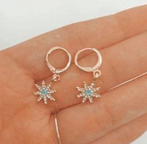 Celestial Star Dangle Earrings Gold - Image 3
