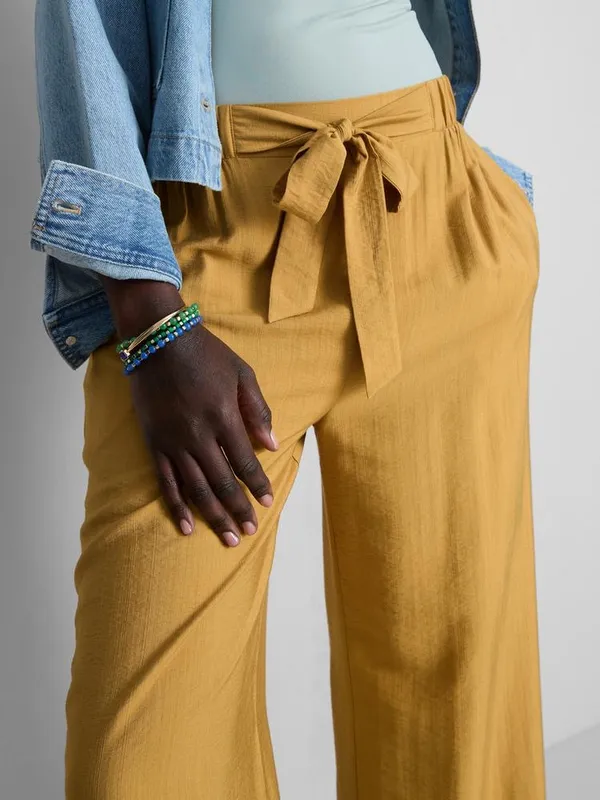 Primark Linen Style Bow Detail Palazzo Trousers - Image 9