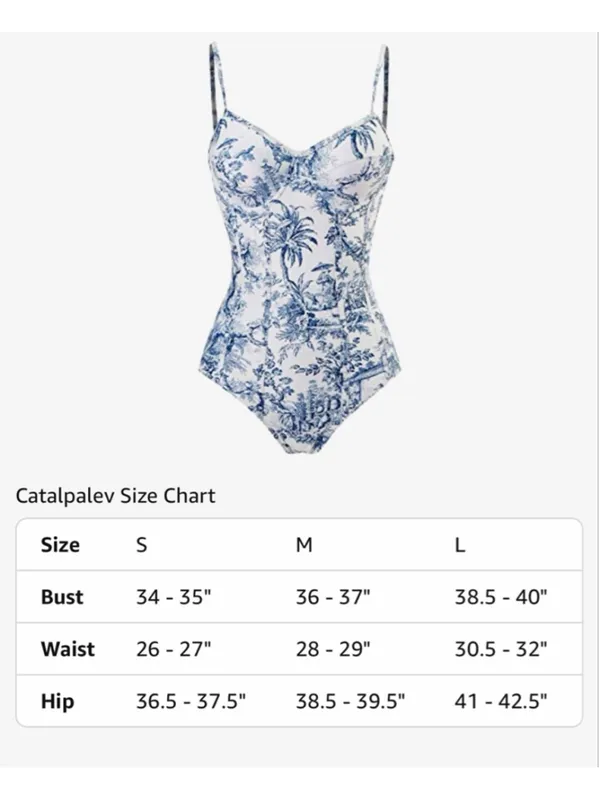 NEW Catalpalev 1 Pc Swimsuit Floral Tummy Control Slimming Bathing Suit M - Image 3