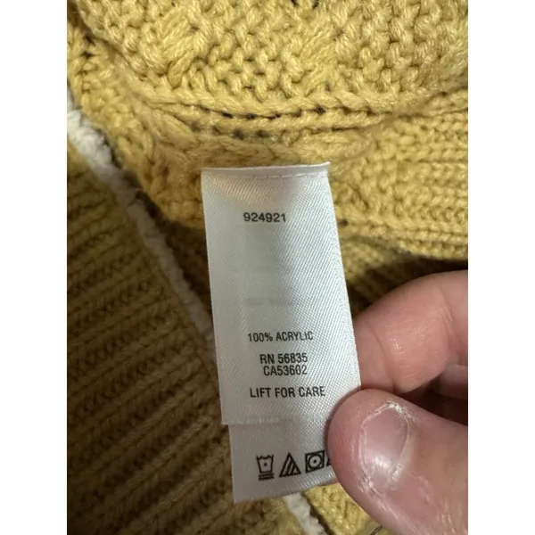 Cabelas Women's Knit Button Cardigan‎ Sweater Jacket Heavy Size S Sherpa Hood - Image 12