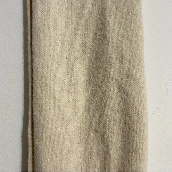Anthropologie Braided Fringe Scarf Cream Fall Winter Cozy Chic - Image 6