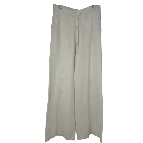 Haven Well Within Organic Cotton Pintuck Wide Leg Sweater Knit Lounge Pants S - Image 2
